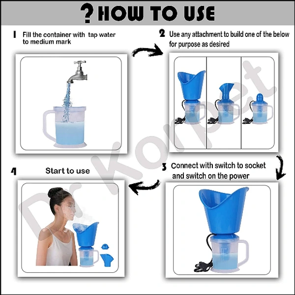 Vaporizer Steamer for cough,cold & facial, steam inhaler Vaporizer, Vaporizer Machine, Steam vaporizer for Facial & Cold and Cough Kids & Adults. (Multi Color) 